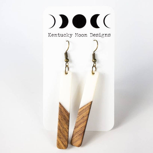 Earrings | Wood + Resin | White