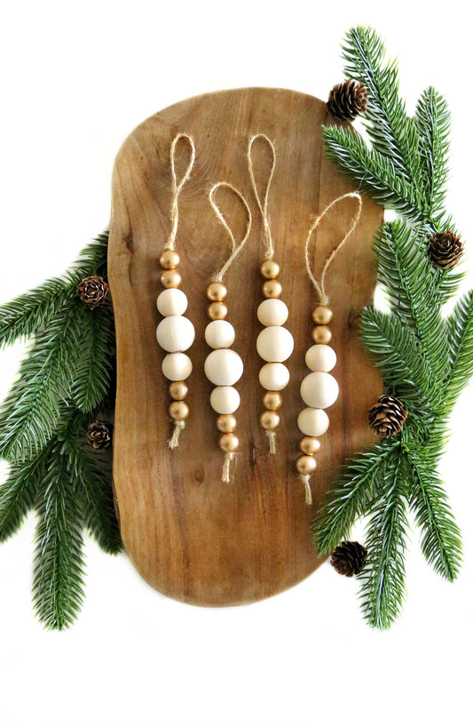 Ornament | Wood + Gold Drop