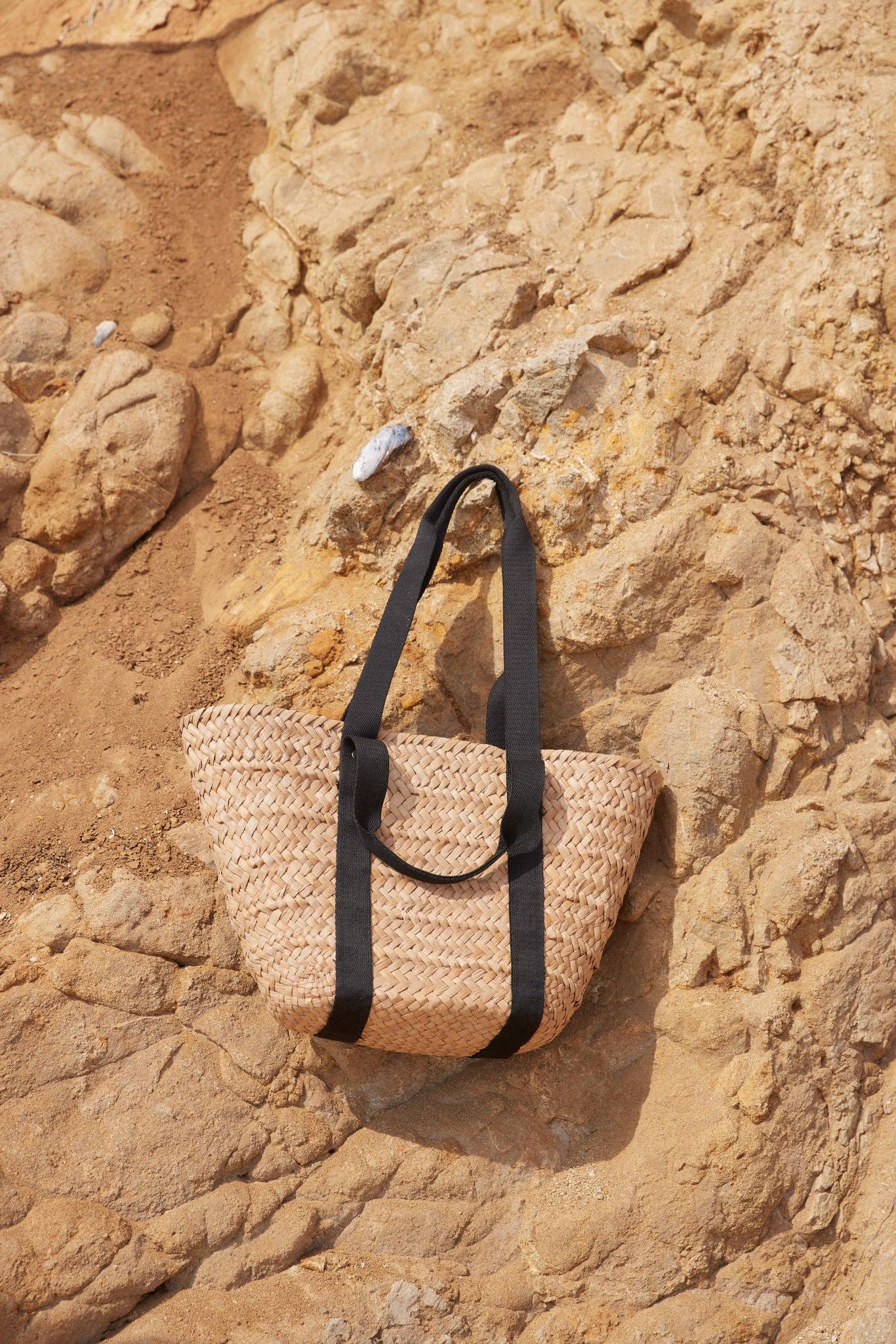 Bag | Woven Double Handles | Small Black