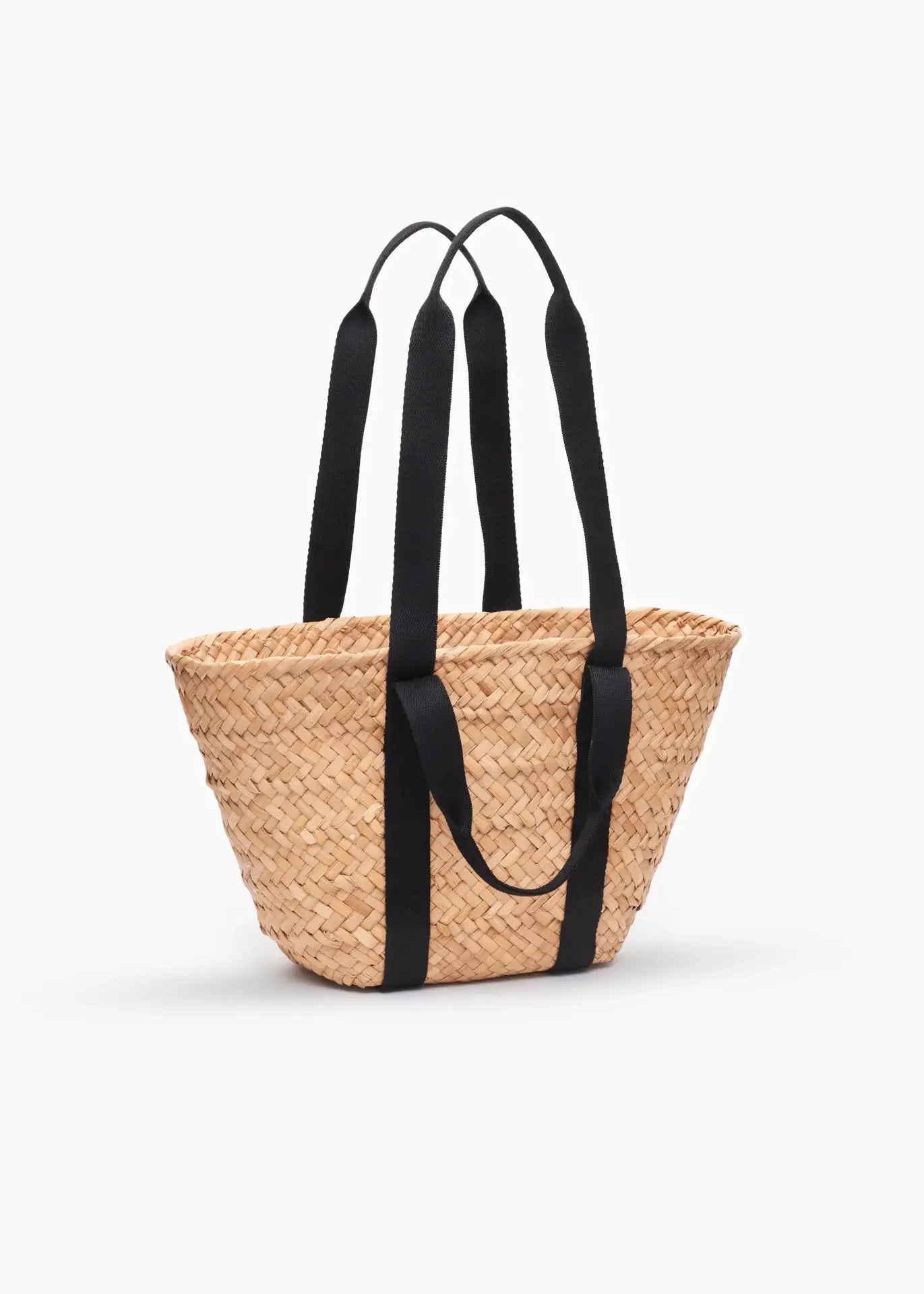 Bag | Woven Double Handles | Large Black