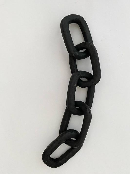 Decor | Carved Wood Links | Black