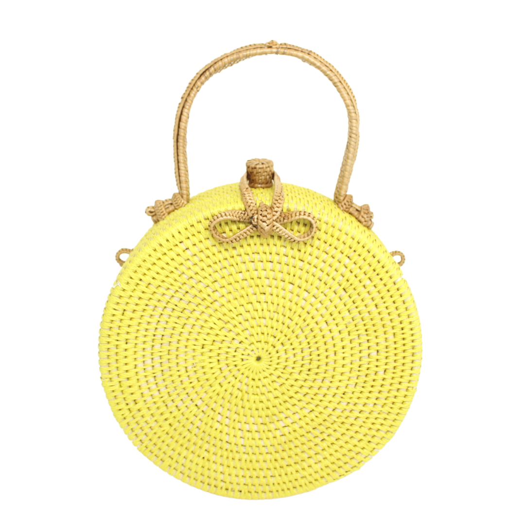 Yellow best sale rattan bag